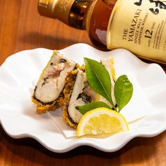 徳島産地鶏阿波尾鶏の梅しそチーズ磯辺揚げ