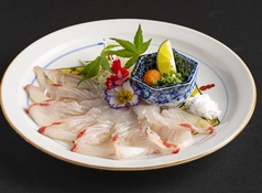 糸島天然真鯛の薄造り