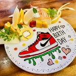 誕生日や記念日・歓送迎会はメッセージ付きプレートでサプライズ♪(メッセージは事前にお伝え下さい)