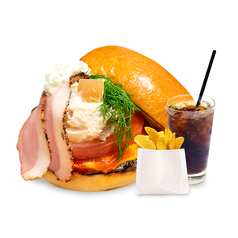 自家製ブリオッシュバンズの鴨＆アップルクリームチーズバーガー