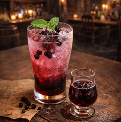 果肉入りカシスソーダ（追いシロップ付き / ノンアル）