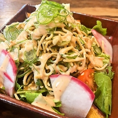 九条葱と蕎麦の明太サラダ