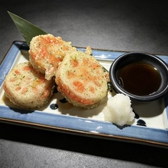 レンコンの明太はさみ揚げ