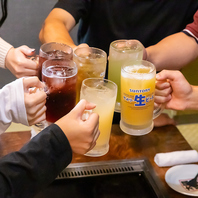 忘年会や新年会にぴったり！豊富なドリンクが嬉しい♪