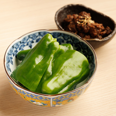 地鶏の肉味噌ピーマン