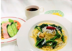 Dランチ【釜揚しらすと春菊のペペロンチーノ】