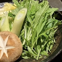 野菜盛り(白菜、水菜、白ネギ、しいたけ)