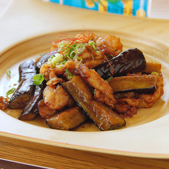 豚バラと茄子のピリ辛味噌炒め