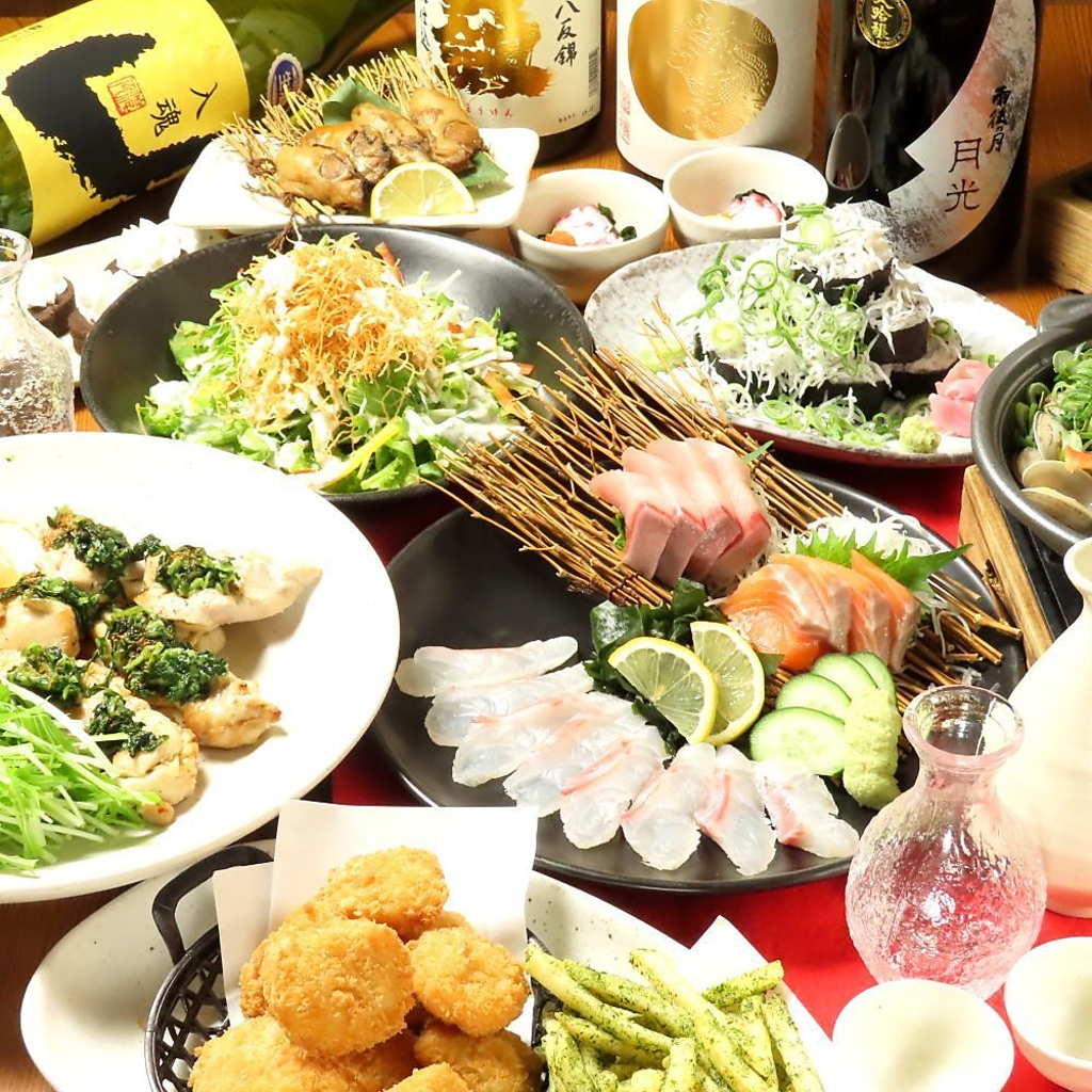 広島地魚や季節の食材をふんだんに使ったお料理を堪能できるコース5000円～ご用意してます♪