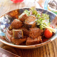 牛肉と茄子のサイコロステーキ