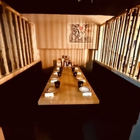 人数と併せたゆったりした個室ご案内♪
