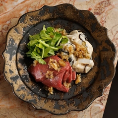 牡蠣と牛ハツのタルタル