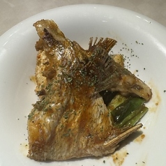 鯛カマの葱オイルソース