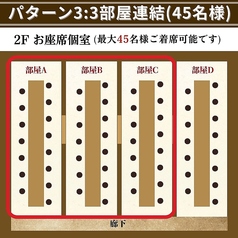 【2階パターン3】3部屋連結・大宴会(45名様)