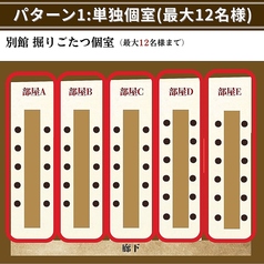 【別館パターン1】完全独立個室(10名様×3組・12名様×2組)