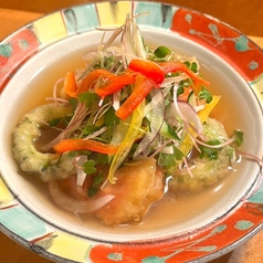 トマト豆腐とゴーヤの揚げ出し