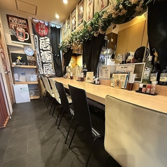 カウンター席ではお一人様も大歓迎！落ち着いた空間でお食事とお酒をお楽しみ頂けます。LIVE終わりの一杯にも最適♪