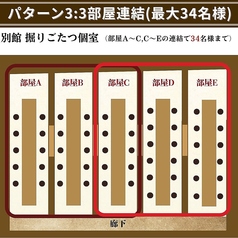 【別館パターン3】複数部屋連結・大型宴会(30~34名様)