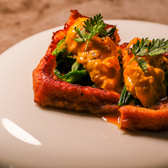 雲丹のフレンチトースト イカうにのタルタルの写真