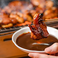 自家製味噌で食べる鳥焼肉