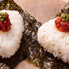 チャンジャおにぎり（2ヶ　）CHAMJA SPICY COD GUTS RICE BALLS