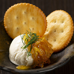 粕漬けチーズと柚子皮甘露煮