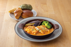 グリルチキンのトマトクリームフォンデュ