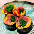 料理メニュー写真&nbsp;マグロの赤身とネギトロのトロタク海苔巻き