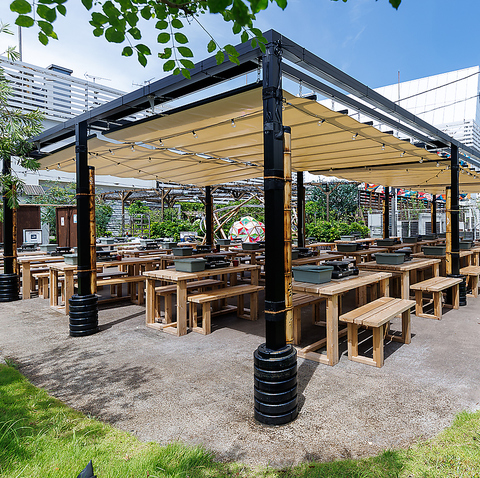 和とビアガーデンが融合したここでしか味わえない新しい体験を。