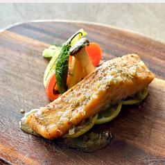 サーモンのレモンバターグリル