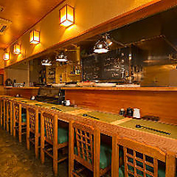 デートや仕事帰りの一杯に♪特等席で愉しむカウンター席