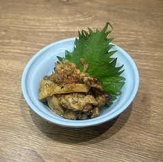 鶏皮せせりの旨味噌和え