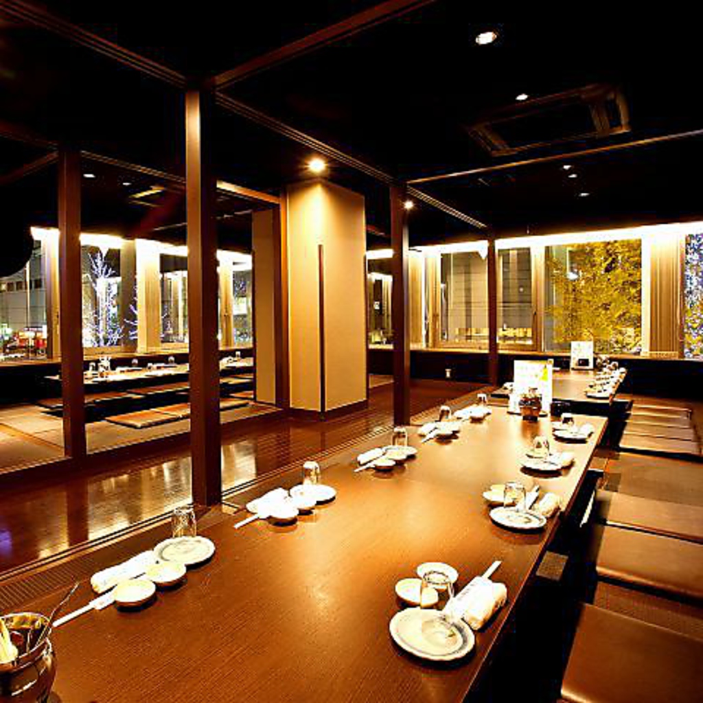 最大60名様の貸切可能な掘りごたつ席のお座敷完備!