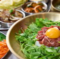 料理メニュー写真&nbsp;ミナリユッケビビンパ定食