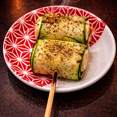 ズッキーニとチーズの巻き巻き串