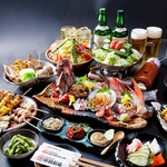 1つのお店の中に4つのお店！精肉店/おでん屋/海鮮屋/もつ鍋屋などメニューに特化したお店があり♪