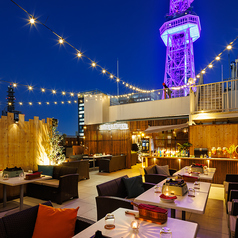 MIRAIタワーが一望できる屋外ビアガーデンも60席完備しております。