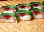 お寿司で是非おススメなのが、松前寿司（鯖寿司）。肥後勝に二大看板料理のひとつです。