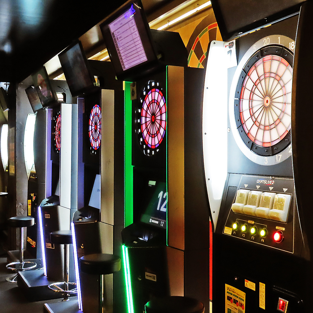 最新ダーツマシン8台完備！普段使いにもパーティ利用にも使い勝手は◎