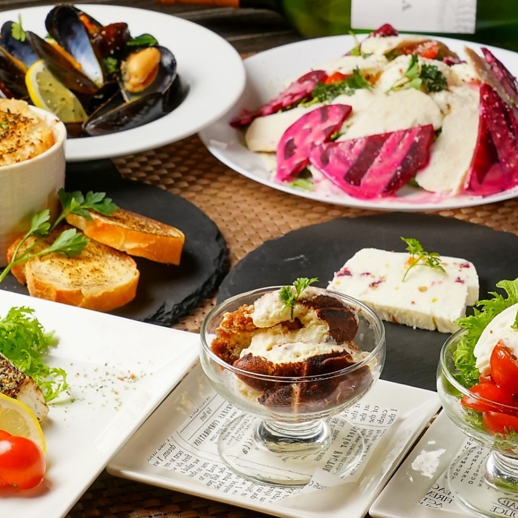 本格イタリアンが愉しめるコースは飲み放題付きで3000円～ご用意★詳細はコースページにて！