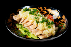 蒸し鶏ネギソース