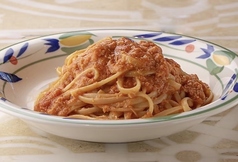 ズワイ蟹と渡り蟹のトマトクリームリングイネ