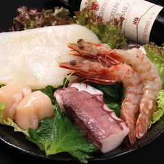 鉄板で頂く海鮮料理