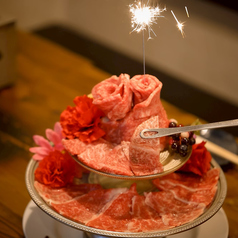 【焼肉で記念日】　特別な日やパーティーにメッセージ付きアニバーサリープレミアムコース8000円の写真