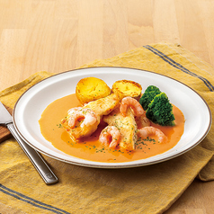 白身魚のグリル エビクリームソース