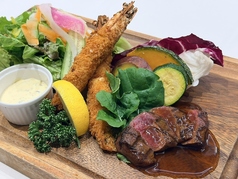 ☆牛ミスジの網焼きグリル(ハーフ)＆海老フライ(2本)