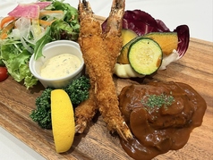 ☆ハンバーグ(100ｇ)＆海老フライ(2本)