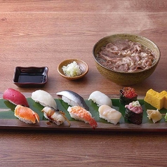 寿司（並）と和牛そば 