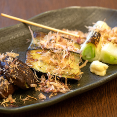 焼き野菜3種盛り(しいたけ・茄子・白ネギ)