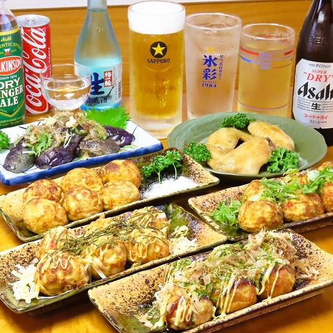 こだわりのカリとろたこ焼き！お酒のアテもご用意しております！